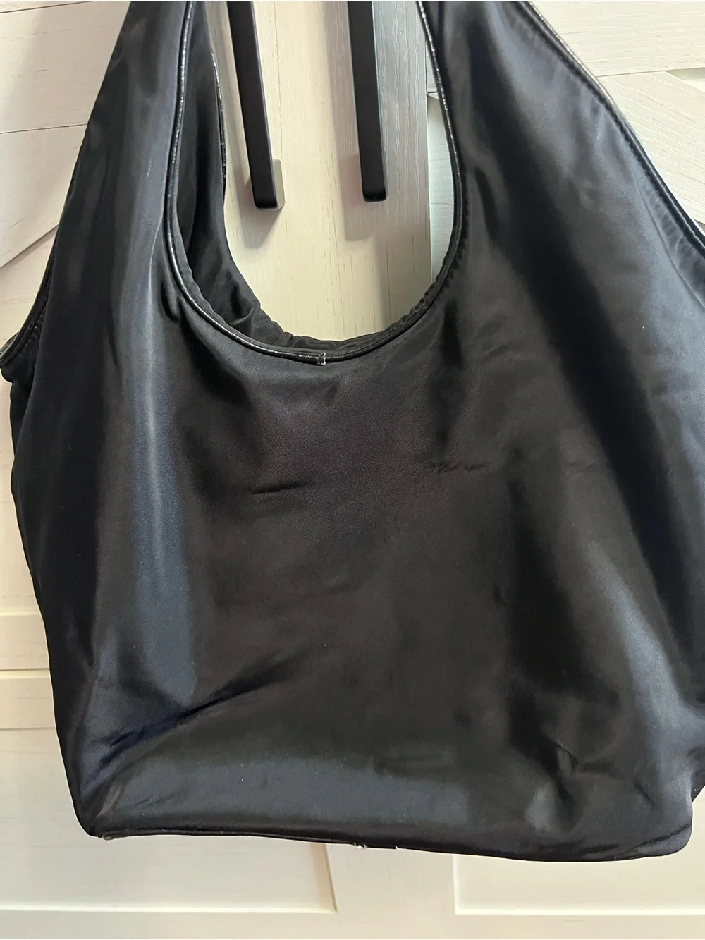 kate spade Black Satin Shoulder Bag with Bow